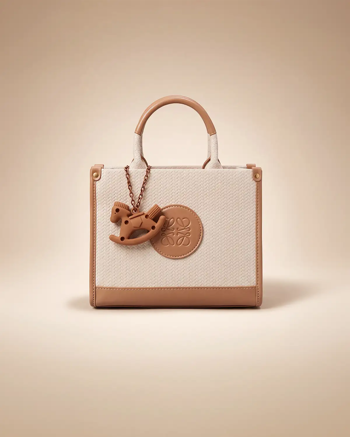 Signature Tote Bag - Krem/Taba