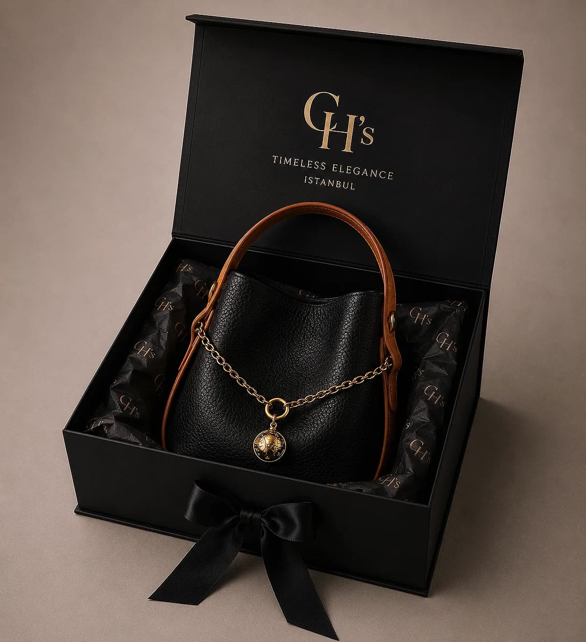 Élan Bucket Bag - Siyah/Taba