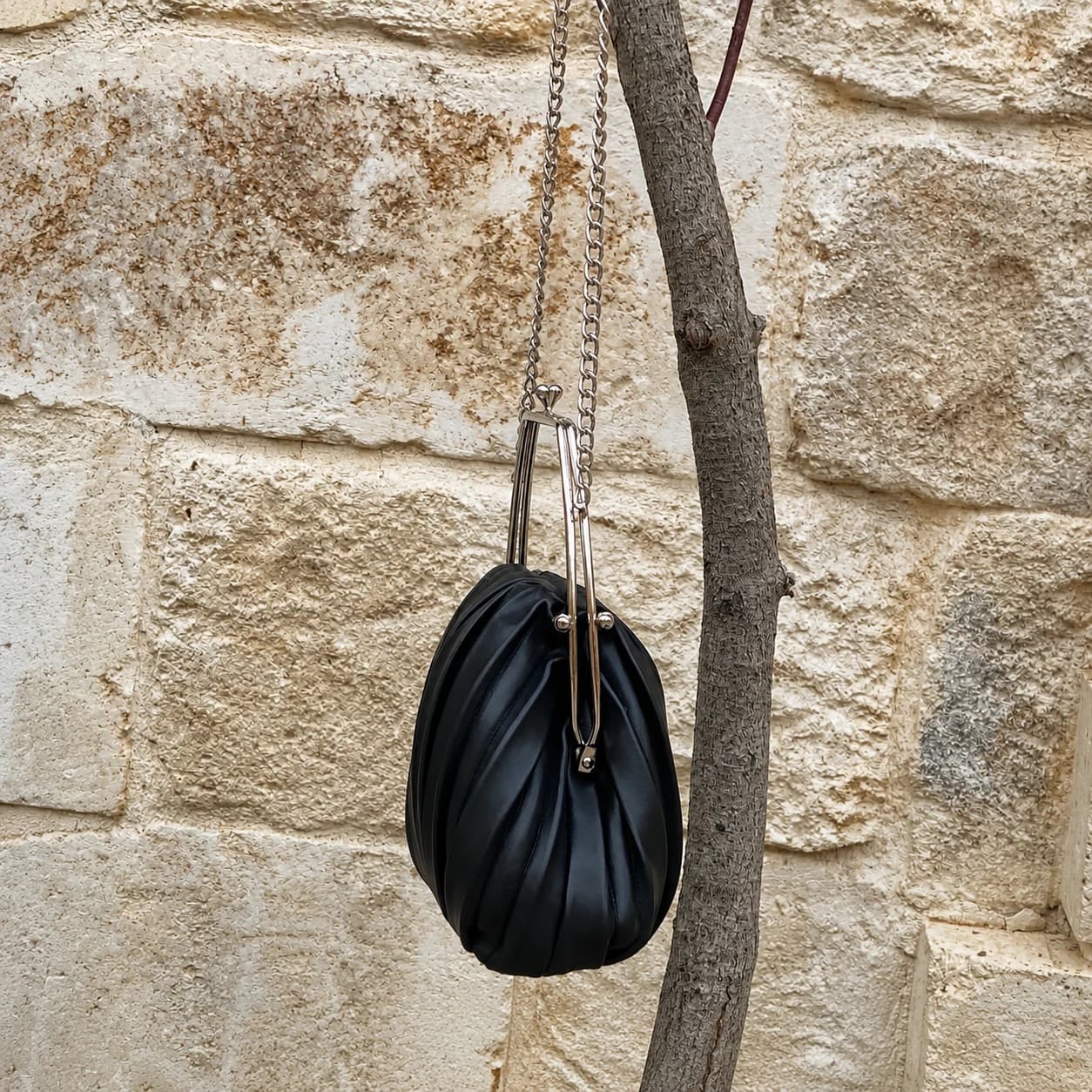 Pleated Frame Bag - Siyah